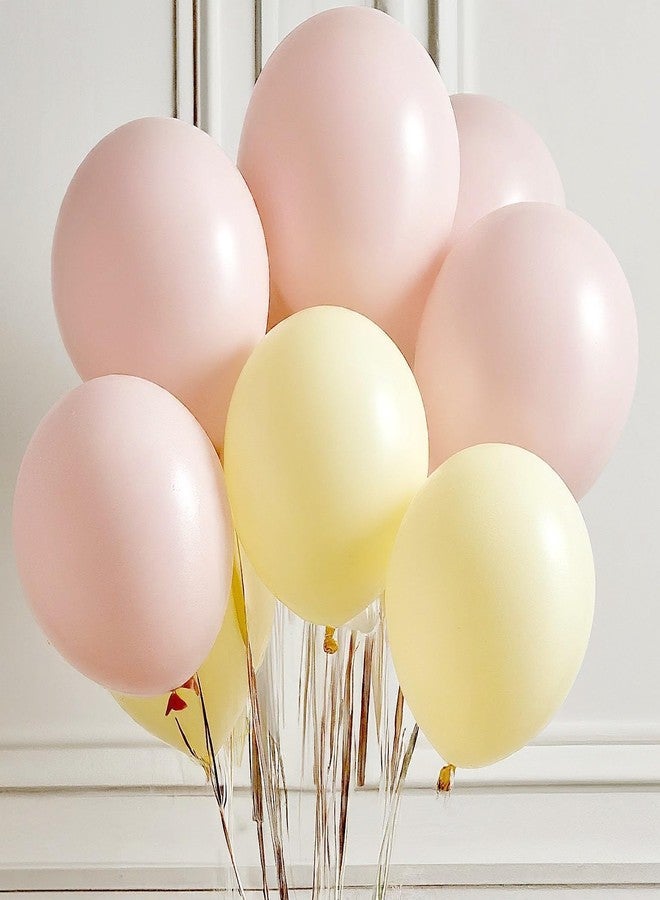 AMFIN (Pack of 50) Pastel Birthday Decoration Item Balloons - Pink & Yellow - Image 3